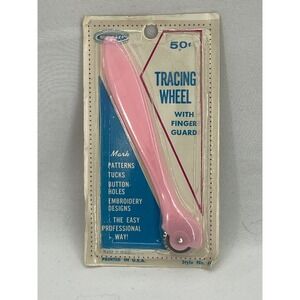 VTG Penn Products Pink Pattern Tracing Wheel With Finger Guard New Old Stock Sew